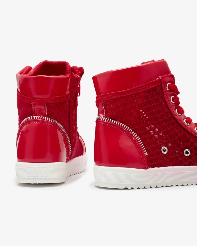 Baskets montantes rouges pour filles Borris- Footwear