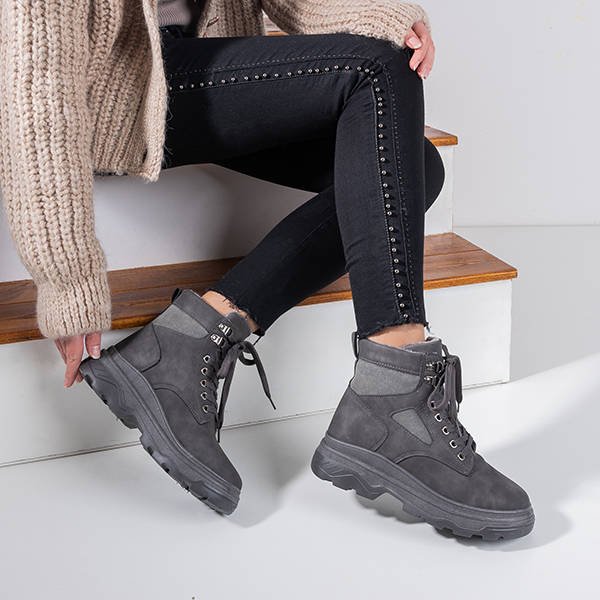 Bottes de neige femme Nevesa à lacets gris foncé - Footwear