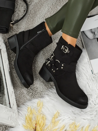 Bottines pour femmes en daim écologique avec boucles Valtos