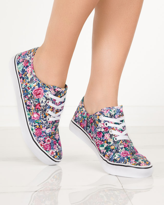 OUTLET Baskets fleuries bleu marine pour femme Surfi - Footwear