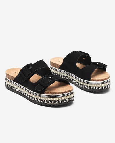 Chaussons femme noirs sur semelle épaisse Carisno - Footwear
