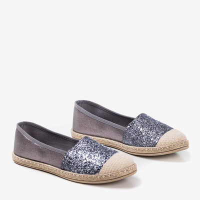 Espadrilles Akila grises avec brocart - Chaussures 1