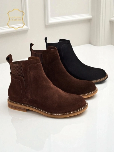 Cuoio Elegante : Bottines en Daim Marron pour Femmes Élégantes