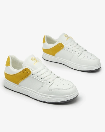 Royalfashion Chaussures de sport pour femmes blanc moutarde Elevace