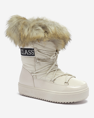 Bottes de neige beige pour femmes avec fourrure Lilitsa- Footwear