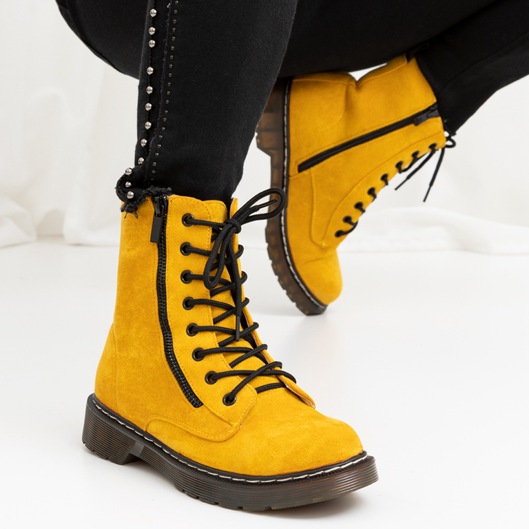 Chaussures à lacets moutarde pour femmes Ofra Workers Chaussures - Main Image