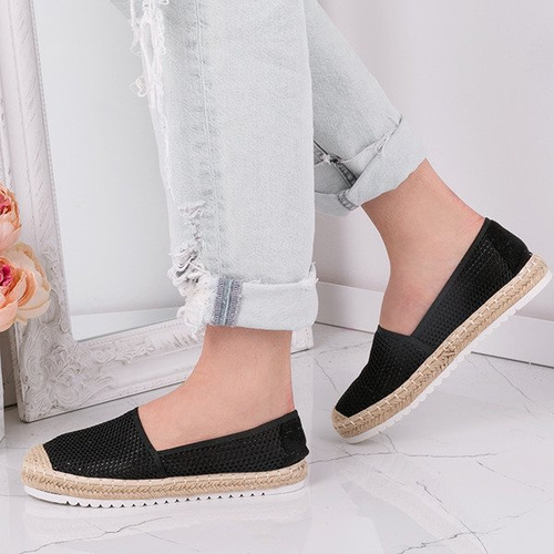 Espadrilles noires en maille Leonie - Chaussures 1