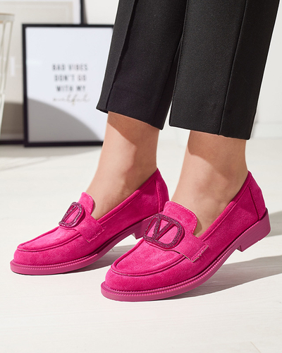 Fuchsia mocassins pour femmes avec décoration Fogras- Footwear
