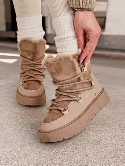 Royalfashion Bottes de neige à lacets pour femmes Liloz