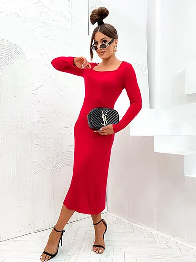 Robe longue en tissu pour femmes de Royalfashion