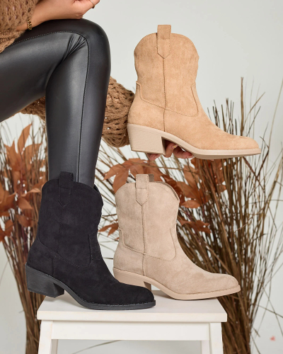 Royalfashion Bottes de cow-boy isolées pour femmes marron clair Bronco