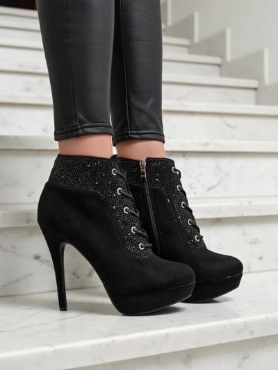 Bottines à talons pour femmes Royalfashion avec strass Efelolo