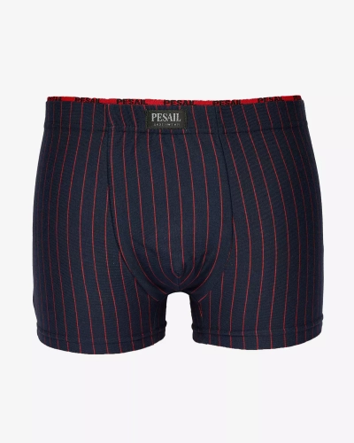 Royalfashion Caleçon bleu marine à rayures rouges