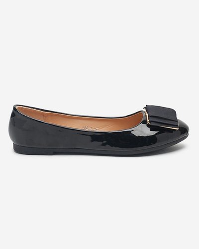 OUTLET Ballerines laquées noires à nœud Asame- Shoes