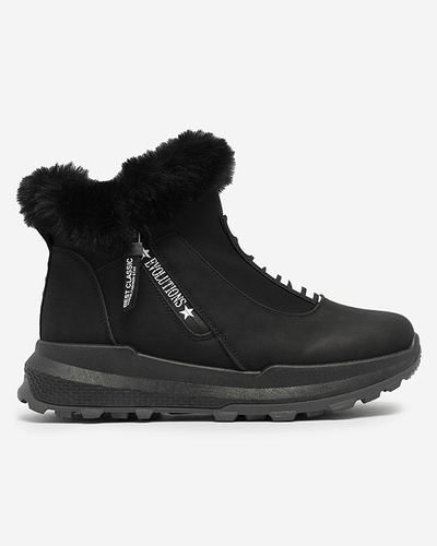 Valentina Bottines Noires avec Fourrure