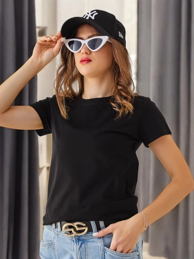 T-shirt décontracté en coton pour femme Royalfashion avec col rond