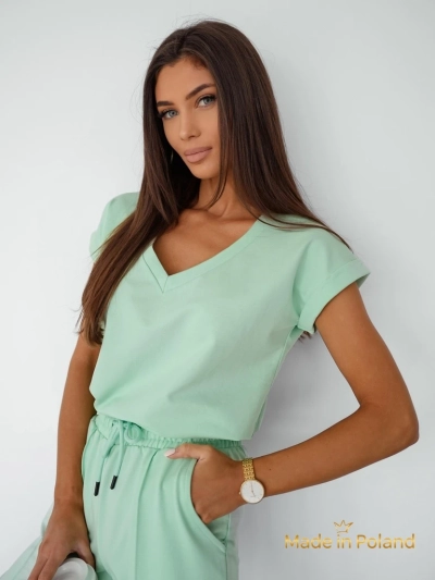 Ensemble pour femmes menthe Venera – confort en coton avec élégance italienne