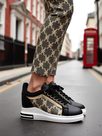Royalfashion Chaussures de sport pour femmes avec semelle compensée cachée Jesioo