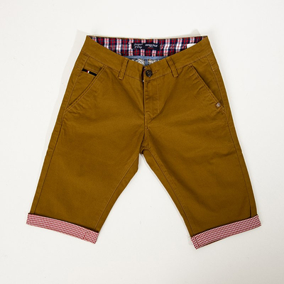 Short homme marron avec empiècements rouges - Vêtements