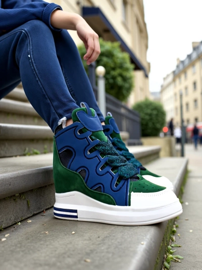 Royalfashion Baskets hautes pour femmes avec talon caché Oblaffi