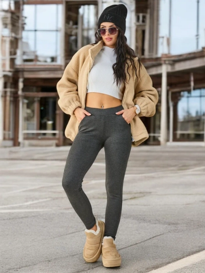 Royalfashion Leggings Femme en Coton Chaud