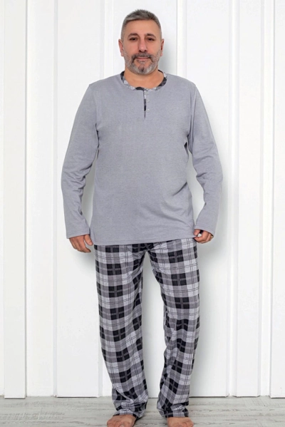 Pyjamas en coton à carreaux Royalfashion pour homme GRANDE TAILLE