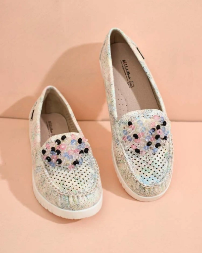 Royalfashion Mocassins ajourés perlés pour femme Namis