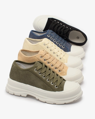 Royalfashion Green Baskets à plateforme pour femme Spollero