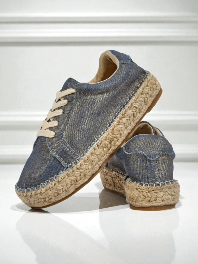 Aurelia Denim Espadrillos – sneakers pour femmes à talon plat et en tissu
