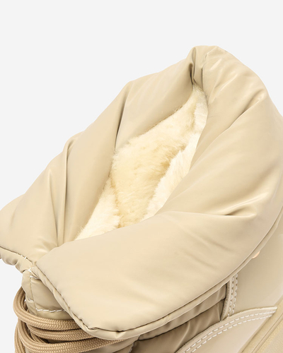 Royalfashion Bottes de neige à enfiler pour femme de couleur marron clair Dabenda