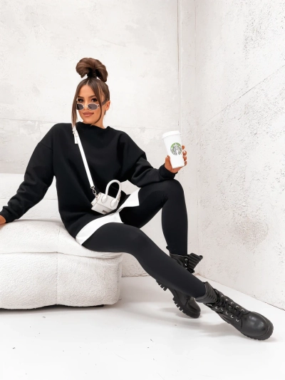 Sweat-shirt en coton pour femmes Royalfashion avec bas détachable
