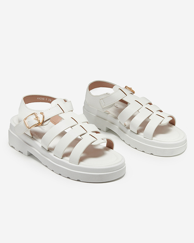 OUTLET Sandales blanches pour femme sur une semelle plus épaisse Gacino - Footwear