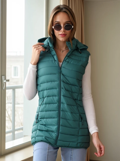 Veste sans manches Royalfashion pour femmes avec capuche amovible