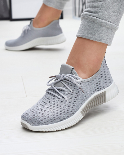 Gris chaussures de sport en tissu pour femmes Vobbu- Footwear