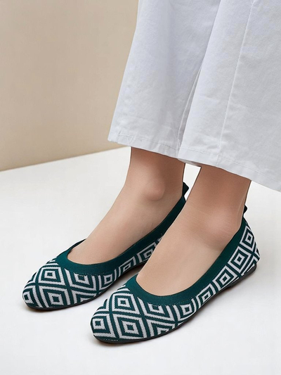 Royalfashion Ballerines en tissu pour femme avec imprimé géométrique Metric