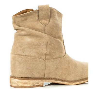 Bottes cowboy sur talons en beige Brunoki - Chaussures
