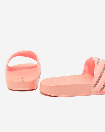 Chaussons femme rose clair avec zircons cubiques Erikis - Footwear
