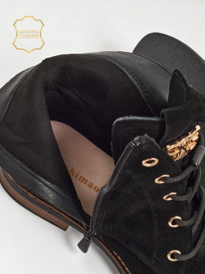 Bottines pour femmes Aurelia Romano en daim naturel - marron, avec fourrure