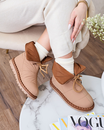 Royalfashion Bottes de neige à enfiler pour femme en marron Nevonsis