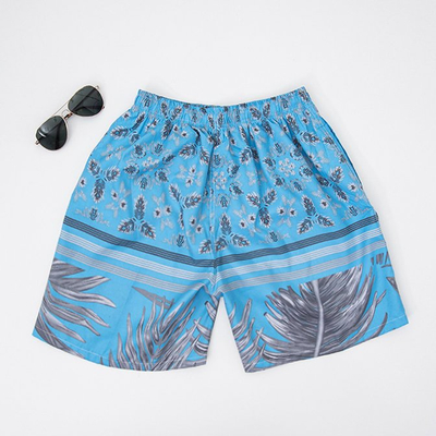 Short de sport pour homme à motifs bleus - Vêtements