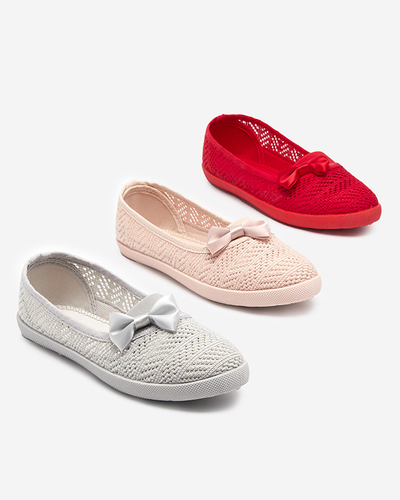 OUTLET Baskets à enfiler rose poudré pour fille avec tige Locuni ajourée - Footwear