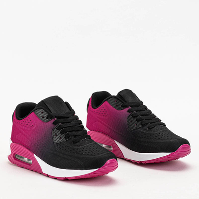Chaussures de sport femme noires et fuchsia sur la plateforme Tigeris - Footwear