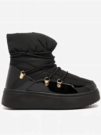 Royalfashion Bottes de neige à enfiler pour femme en noir Dabenda