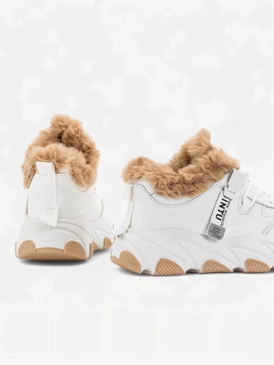 Baskets de sport blanches pour femme avec fourrure Nonua - Footwear
