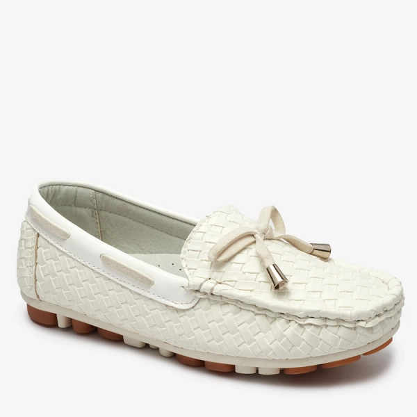 Mocassins blancs pour enfants Dannad- Footwear