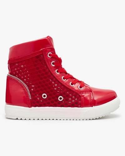 Baskets montantes rouges pour filles Borris- Footwear