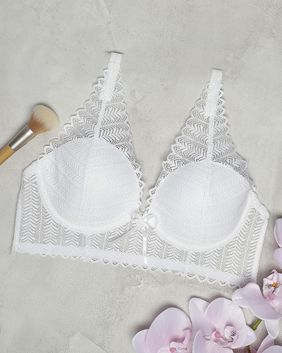 Soutien-gorge en dentelle crème pour femmes - Sous-vêtements