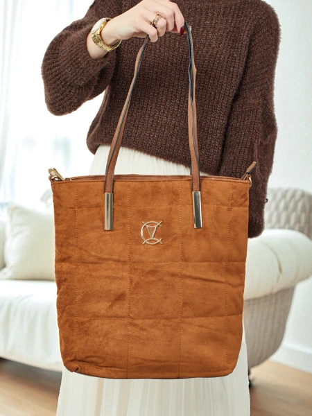 Sac à main shopper pour femmes Caryenne en éco-daim