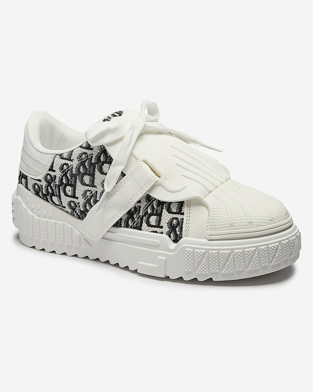 White Printed Sports Sneakers Harrett- Footwear