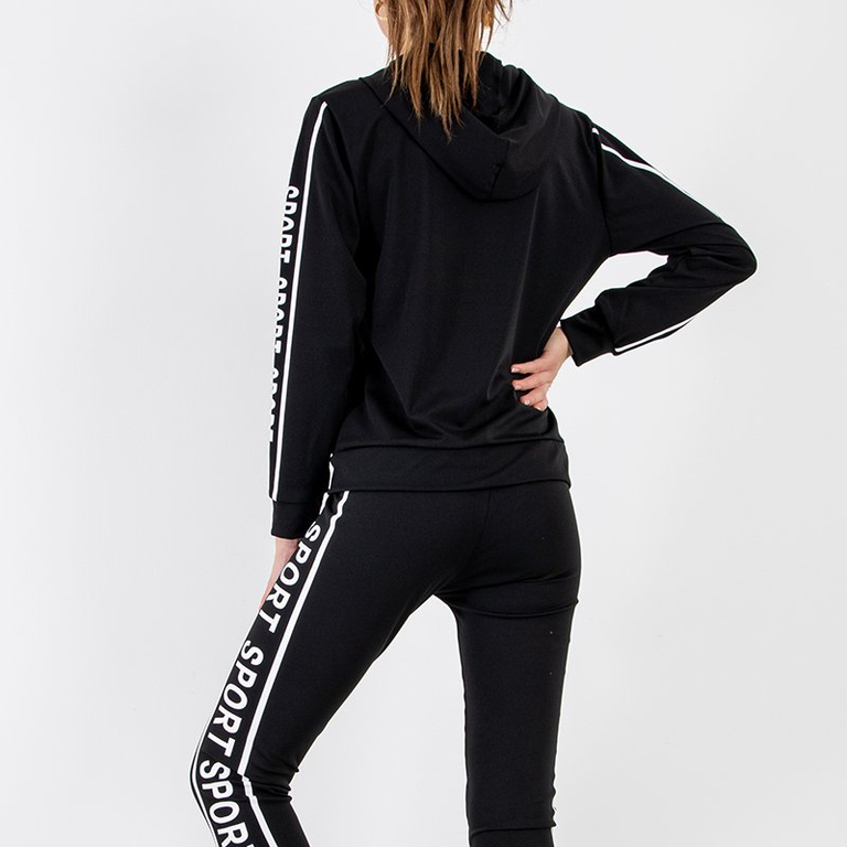 Ensemble de sport noir avec inscriptions blanches - Vêtements